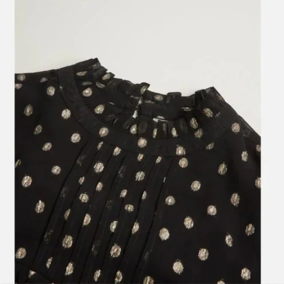 Oliver Bonas Metallic Foil Spot Print Black Mini Shift Dress (size 6) - Picture 5 of 12